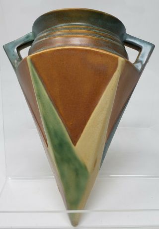 Roseville Pottery 8.  5 " Futura Wall Pocket / Wall Vase 1261 - 8 C1928 Vibrant