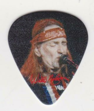 Willie Nelson Signature Guitar Pick In Concert Bandana Country Music Tour Usa