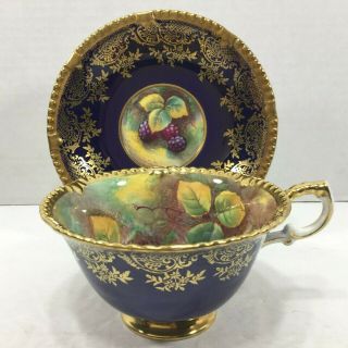 Vintage Paragon Teacup And Saucer Golden Harvest Artist Signed