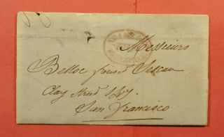 1856 Adams & Co Express Marysville Ca Cancel Stampless F/l To San Francisco
