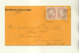 1866 Head Quarters District Of Utah Salt Lake City Double Stamped Cover