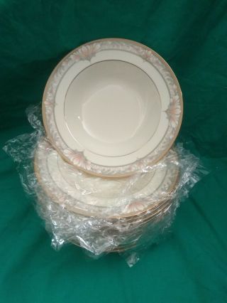 Noritake Barrymore Set Of 12 Bone China Rim Soup Bowls 8.  25 " 9737 Japan