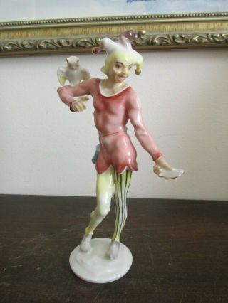 Hutschenreuther K.  Tutter Germany Porcelain Figurine Court Jester Clown Harlequin