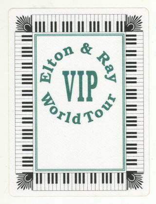 Rare Elton John & Ray Cooper 1993 Black & Green Vip Backstage Pass