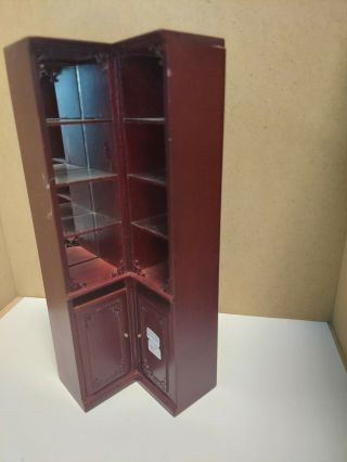 1:12 Scale Bespaq Mirrored Corner Cabinet Mahogany - Missing Drawers