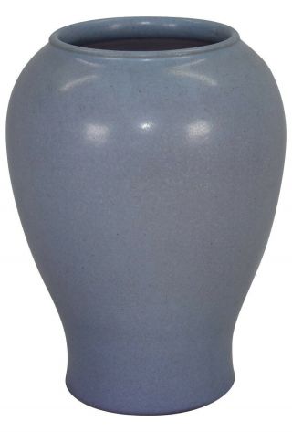 Marblehead Pottery Matte Lavender And Blue Vase