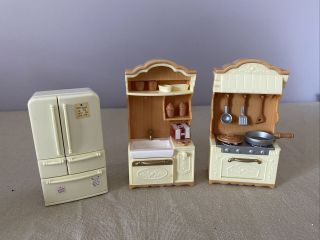 Sylvanian Families Calico Critters Furniture Complete Kitchen Set With Food