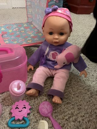 Baby Doll Cribe,  2 Baby Dolls,  And Accessories With A Pink Box 2