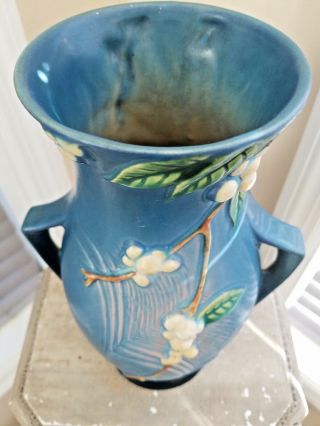 Roseville Pottery ca.  1947 LARGE Snowberry Pattern Handled Vase IVI - 12 2