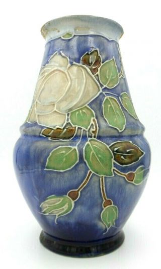Vintage 1902 - 1922 Doulton Lambeth Art Nouveau Blue Art Pottery Vase