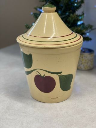 Watt Pottery 2 - Leaf Apple 91 Cone - Top Cookie Jar