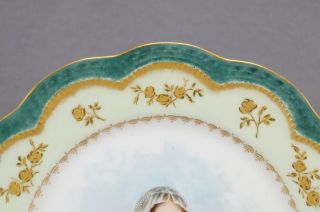 Haviland Limoges Sevres Style Hand Painted Lady Portrait Gold Rose Green Plate 3