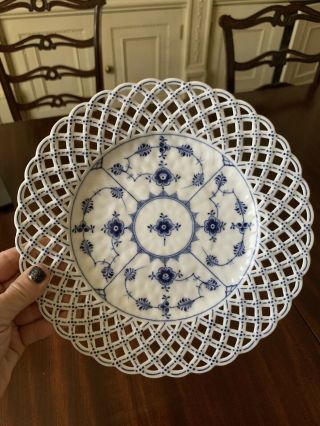 Royal Copenhagen Blue Fluted Full Lace Serving Dish Plate 4
