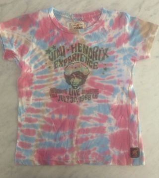 Jimi Hendrix Experience Concert Poster Trunk Brand T - Shirt Youth 7/8 Tie Die