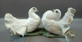 Vintage Rosenthal Porcelain Courting Pair Doves Bird Figurines F.  Heidenreich