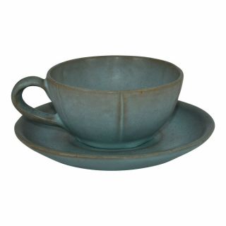 Van Briggle Pottery 1916 Blue Cup And Saucer