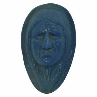 Van Briggle Pottery Late Teens Blue Native American Indian Paperweight