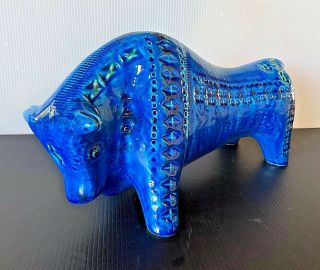 Aldo Londi Bull Rimini Blue Pottery Bitossi Memphis Made In Italy