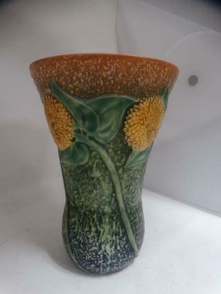 Vintage Roseville Pottery Sunflower 7 " Vase Nr