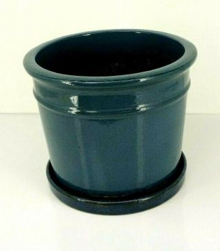 Gainey Ceramics La Verne Ca Azalea Planter Pot & Sc - 9 Underplate Medium Blue
