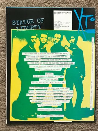 Xtc - Statue Of Liberty 1981 Full Page Uk Lyric Poster
