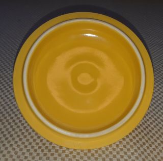 Vintage Fiesta Ware Yellow Covered Onion Soup Bowl 3