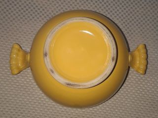 Vintage Fiesta Ware Yellow Covered Onion Soup Bowl 4