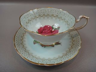 Signed Paragon Double Warrant Fine Bone China Cup & Saucer Cabbage Rose
