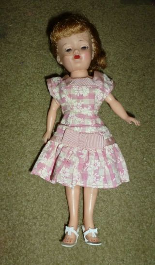 Vintage 10 1/2 Inch Little Miss Revlon Type With Pink Dress And Heels 1950 