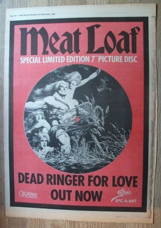 Meat Loaf - Dead Ringer For Love 1981 Music Press Advert 16 X 11 Inch Wall Art