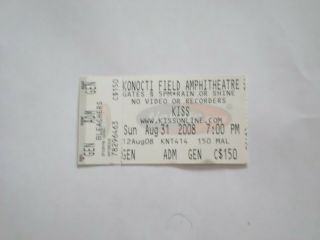 Kiss Concert Ticket Stub 2008 - Alive/35 Tour - Konocti Field - Kelseyville,  Ca