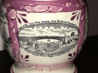 Staffordshire Sunderland Pink Luster Wash Pitcher Ships Sailors Farewell 1830’s 4