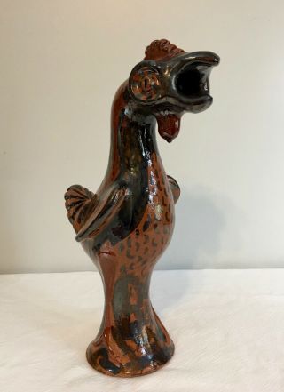 Southern Folk Pottery - Billy Ray Hussey " Wake Up Call " Rooster,  2003.  N.  C.