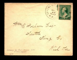 1889 Sehome & Port Town Steamboat Rpo Cover - L19999