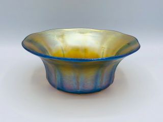 Signed L.  C.  Tiffany Favrile Iridescent Art Glass Bowl C.  1900 Registry Number 5
