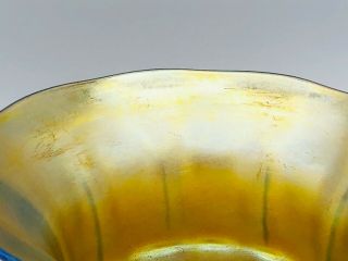 Signed L.  C.  Tiffany Favrile Iridescent Art Glass Bowl c.  1900 registry number 5 3