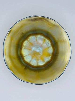 Signed L.  C.  Tiffany Favrile Iridescent Art Glass Bowl c.  1900 registry number 5 4