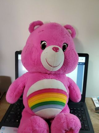 Care Bear 32 " Huge Jumbo Pink Rainbow Bear Plush Toy 2015 Stuffed Animal Large
