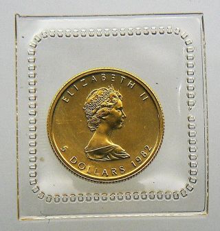 1982 Canada 1/10 Oz Gold Maple Leaf Coin Bu