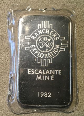 1982 Jm Johnson Matthey 5 Oz Fine Silver Bar.  999 Escalante Mine 002261