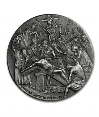 2017 2 Oz Silver Coin - Biblical Series (nailing Christ To The Cross)