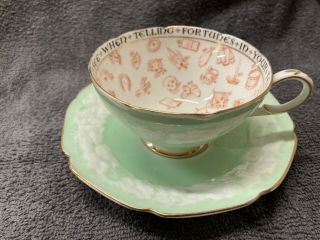 Elegant 1935 Paragon Fortune Telling Teacup And Saucer