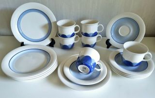 Set Of 6 / Pudas Arctica Coffee Cups,  Saucers,  Dessert Plates Arabia Finland