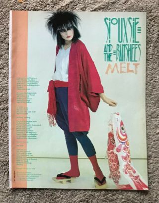 Siouxsie And The Banshees - Melt 1983 Full Page Uk Mag Lyric Poster