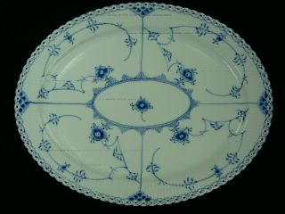 Royal Copenhagen Blue Fluted Full Lace Oval Serving Platter 1:st Quality 1149
