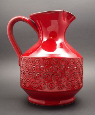 Mid Century Modern Raymor Aldo Londi Bitossi Italy Red Pottery Pitcher