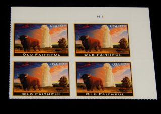 Vintage Stamp,  2009 Block Of 4,  United States,  Mnh,  Express Mail,  Old Faithful