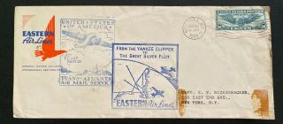 1939 York Usa First Flight Cover Ffc Eastern Airlines To Marseille France