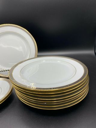 Bernardaud Madison Platine Platinum Salad Plate Set of 9 Plus 2 saucers EUC 3