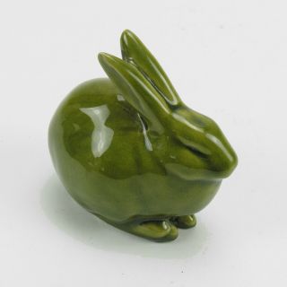 Rookwood Pottery production green rabbit paperweight arts & crafts 1965 4